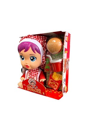 Funny Baby Mila Bebek Hamburger Oyuncak Seti-Kız Rol Oyuncakları