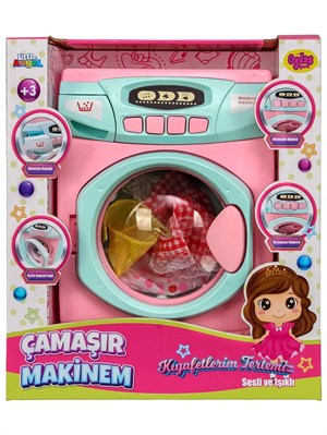 Pilli Büyük Çamaşır Makinesi-Kız Rol Oyuncakları