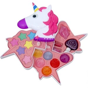Unicorn Şekilli 3 Katlı Makyaj Güzellik Seti-Oyuncak Bebekler