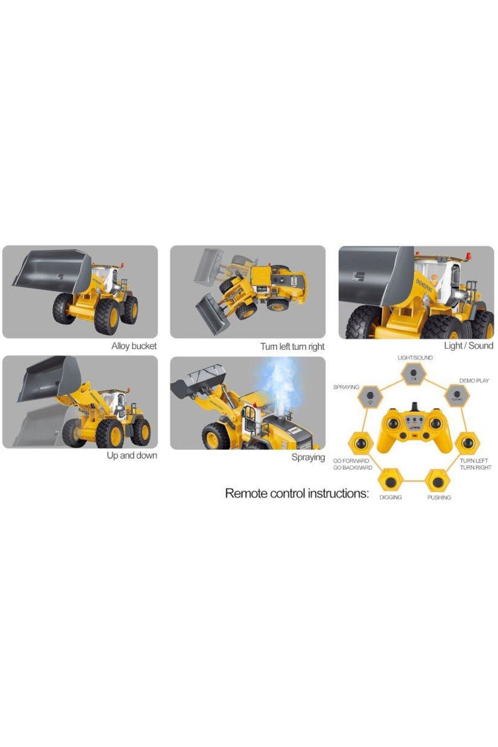 1:18 Uzaktan Kumandalı Şarzlı Yükleyici