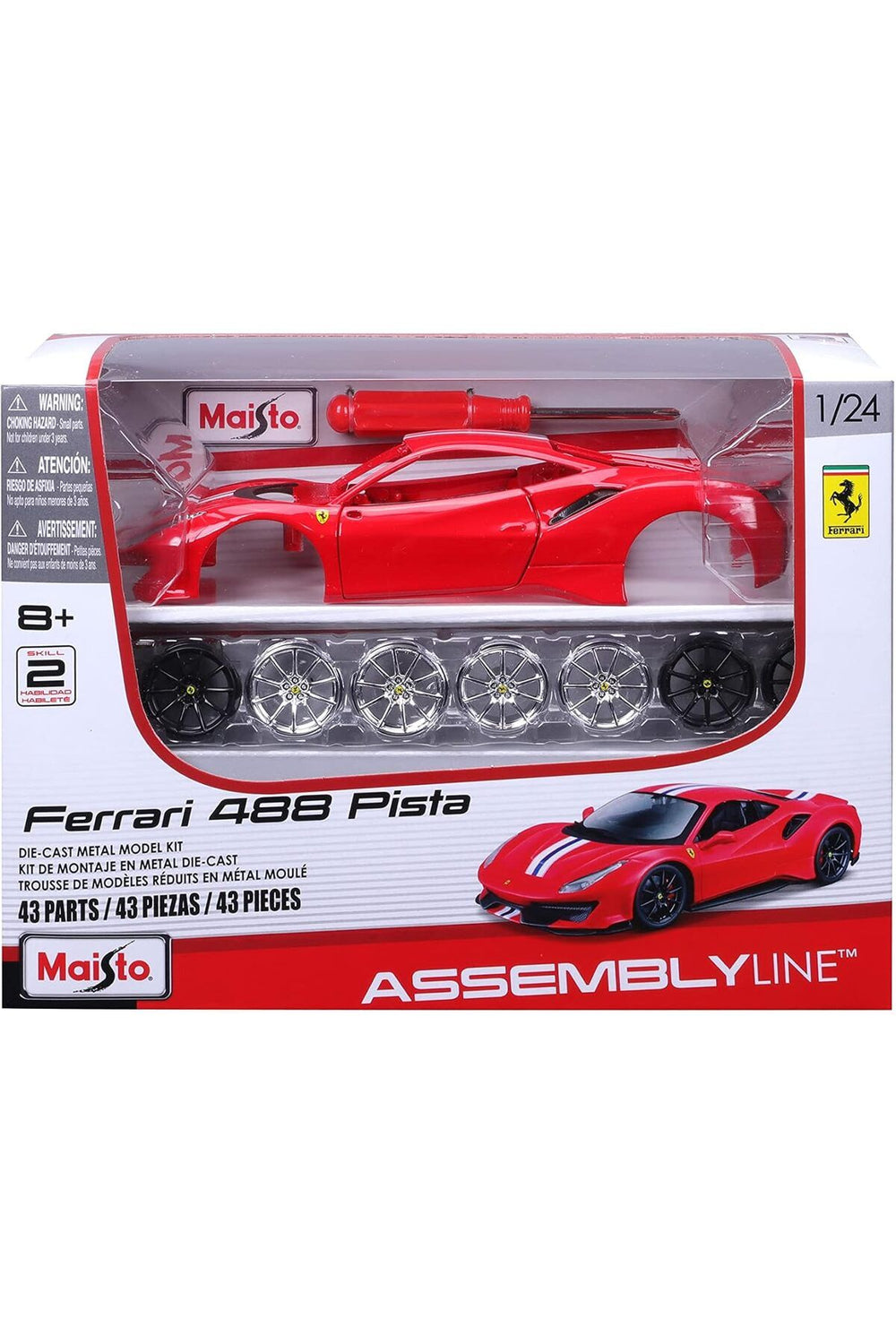 1:24 Assembly Line Ferrari 488 Pista - Red