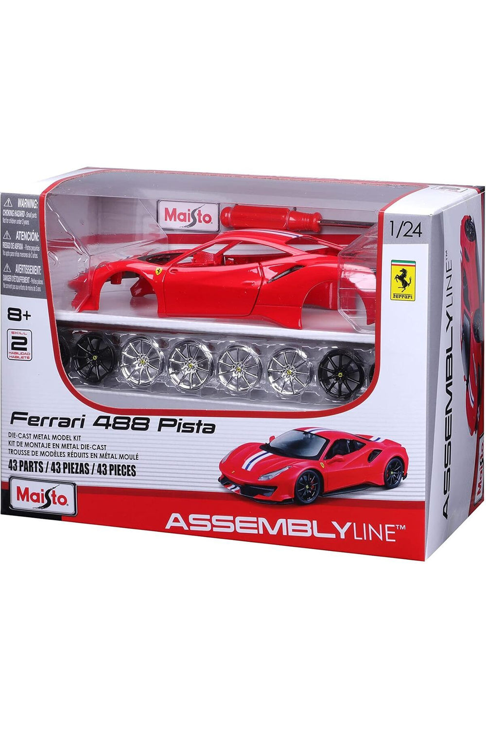 1:24 Assembly Line Ferrari 488 Pista - Red