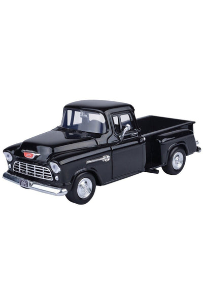 1955 Chevy 5100 Stepside -siyah Model Araba Motormax 1:24