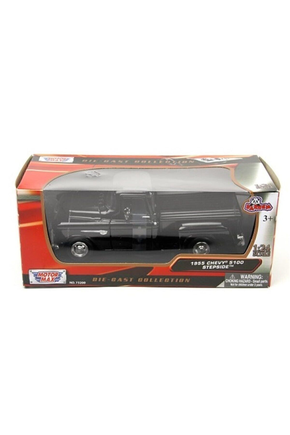 1955 Chevy 5100 Stepside -siyah Model Araba Motormax 1:24