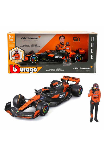 Sunman :24 McLaren MCL38 Miami Grand Prix 2024 Figürlü Formula 1 Yarış Arabası Oscar Piastri