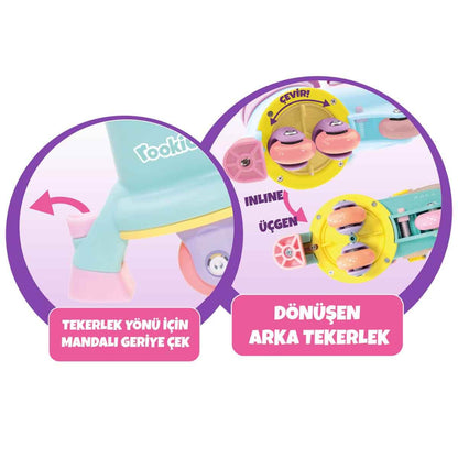 2in1 Gokidy Rookie Dönüşebilen 4 Tekerlekli Pembe Paten