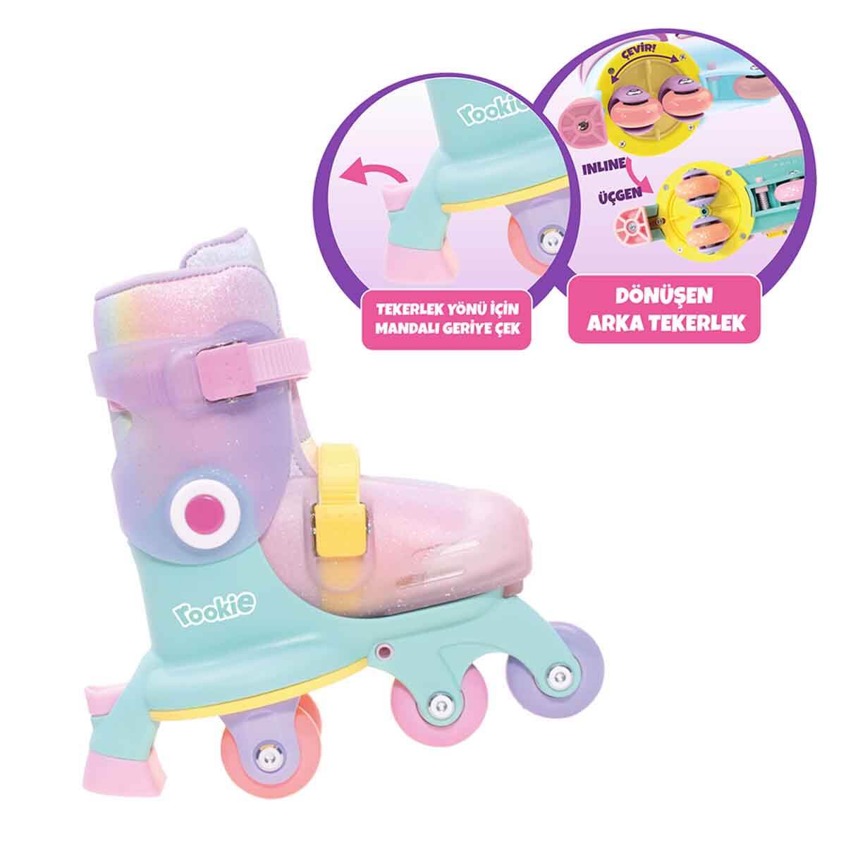 2in1 Gokidy Rookie Dönüşebilen 4 Tekerlekli Pembe Paten