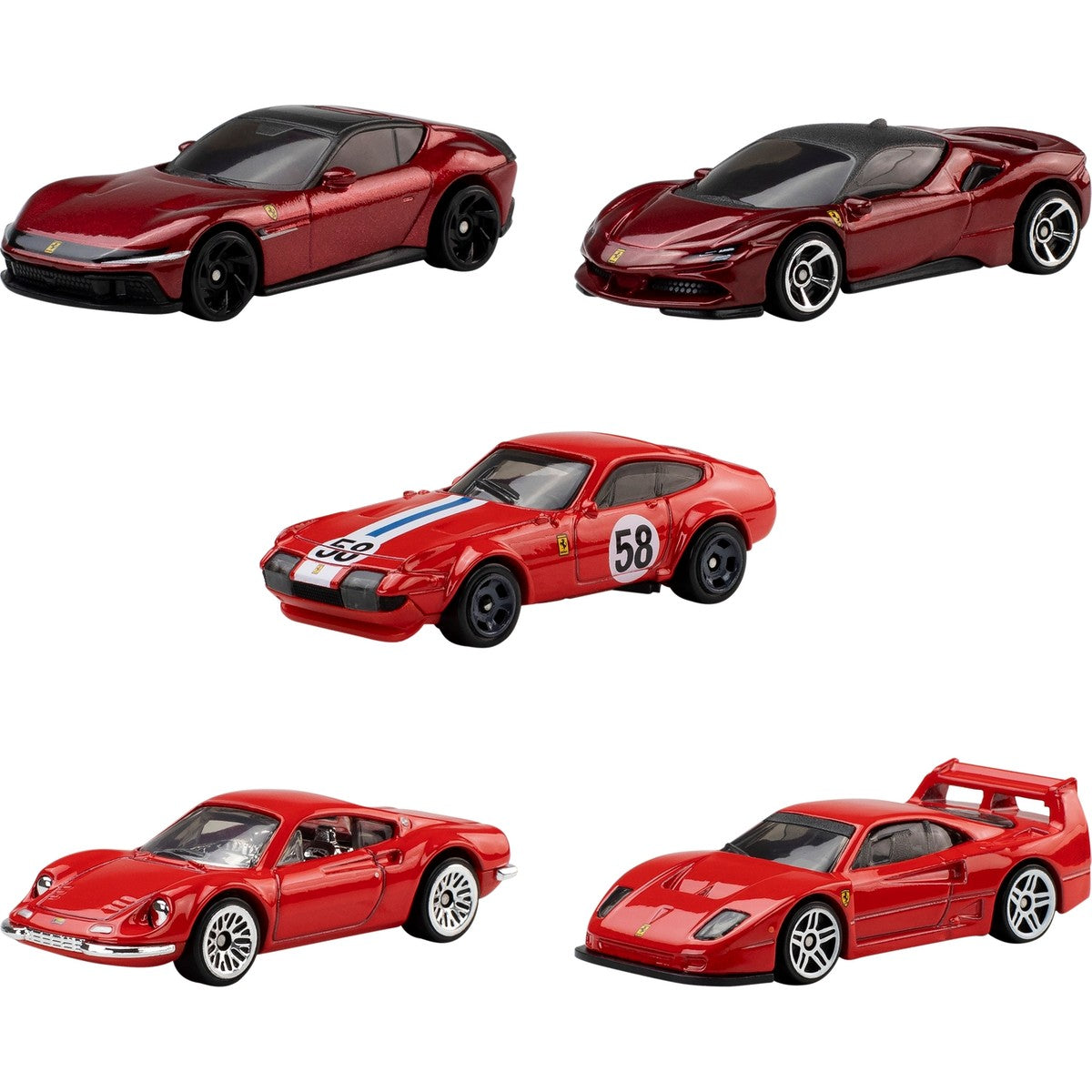 ® 5'li Ferrari Araba Seti Metal Araçlar ile Oyun Seti JLN12 3+ Yaş İçin Eğlenceli