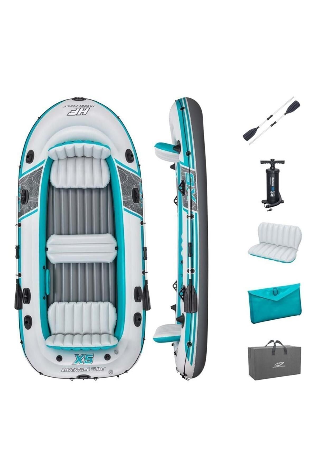 65159 Hydro-force Advanture Elite 5 Kişilik Raft Set Şişme Bot 364*166cm Full