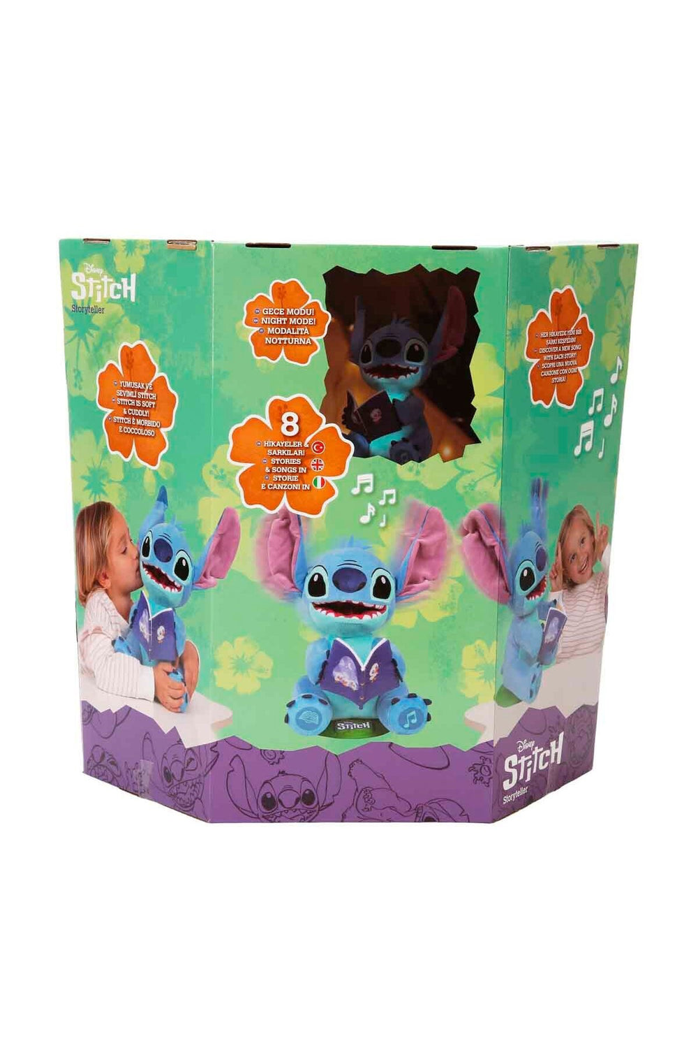 Sesli Karanlıkta Parlayan Masal Anlatan Stitch İnteraktif Peluş 34 cm