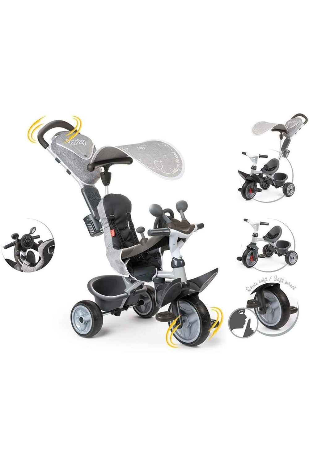 Smoby Baby Driver Comfort Gri 3'ü 1 Arada Çocuk Bisikleti