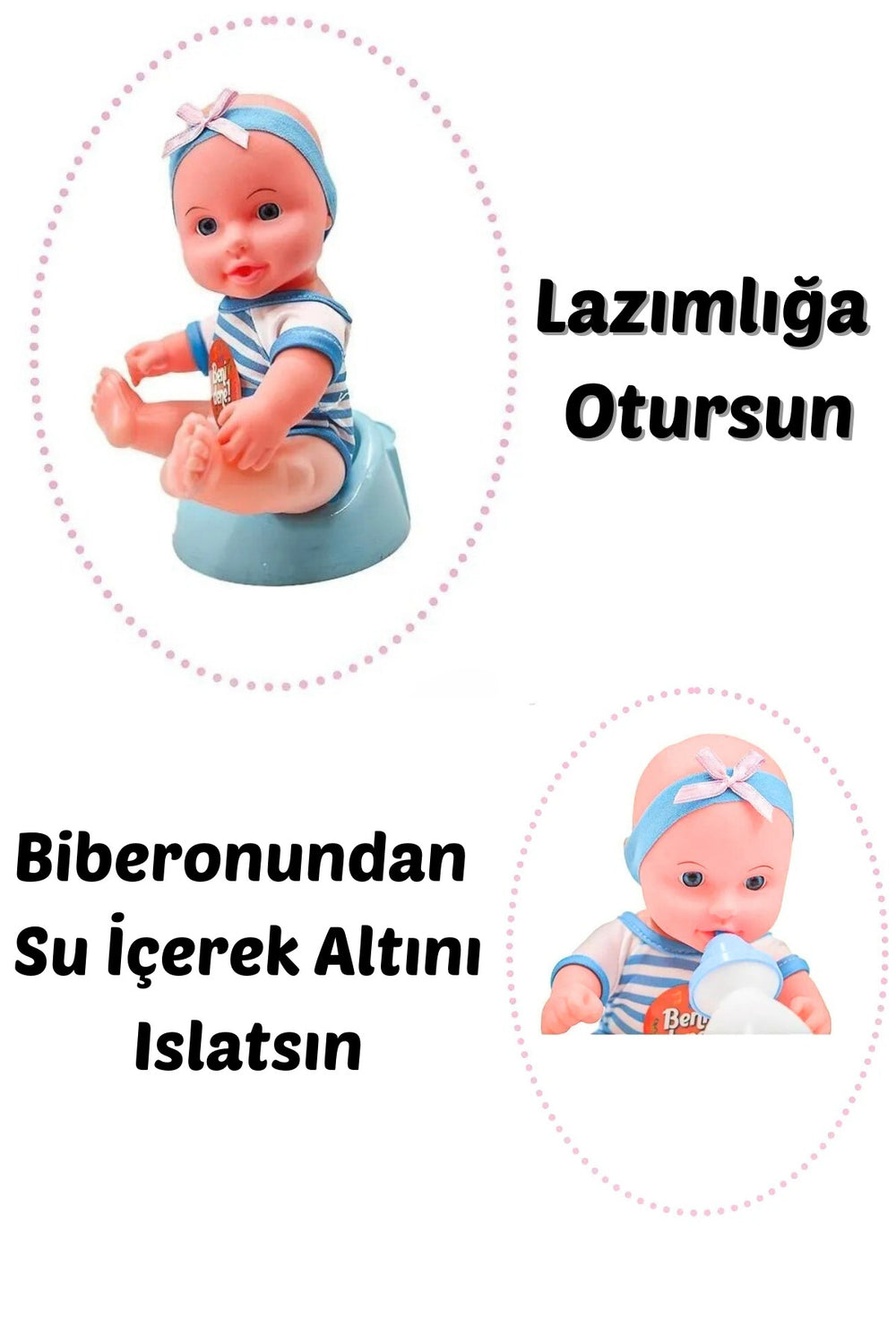 Bandanalı Çizgili Kıyafetli Altını Islatan Türkçe Konuşan Et Bebek
