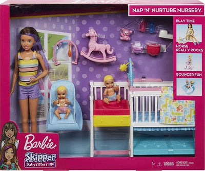 Barbie-Bebek Bakıcısı Skipper Uyku Eğitiminde Oyun Seti GFL38
