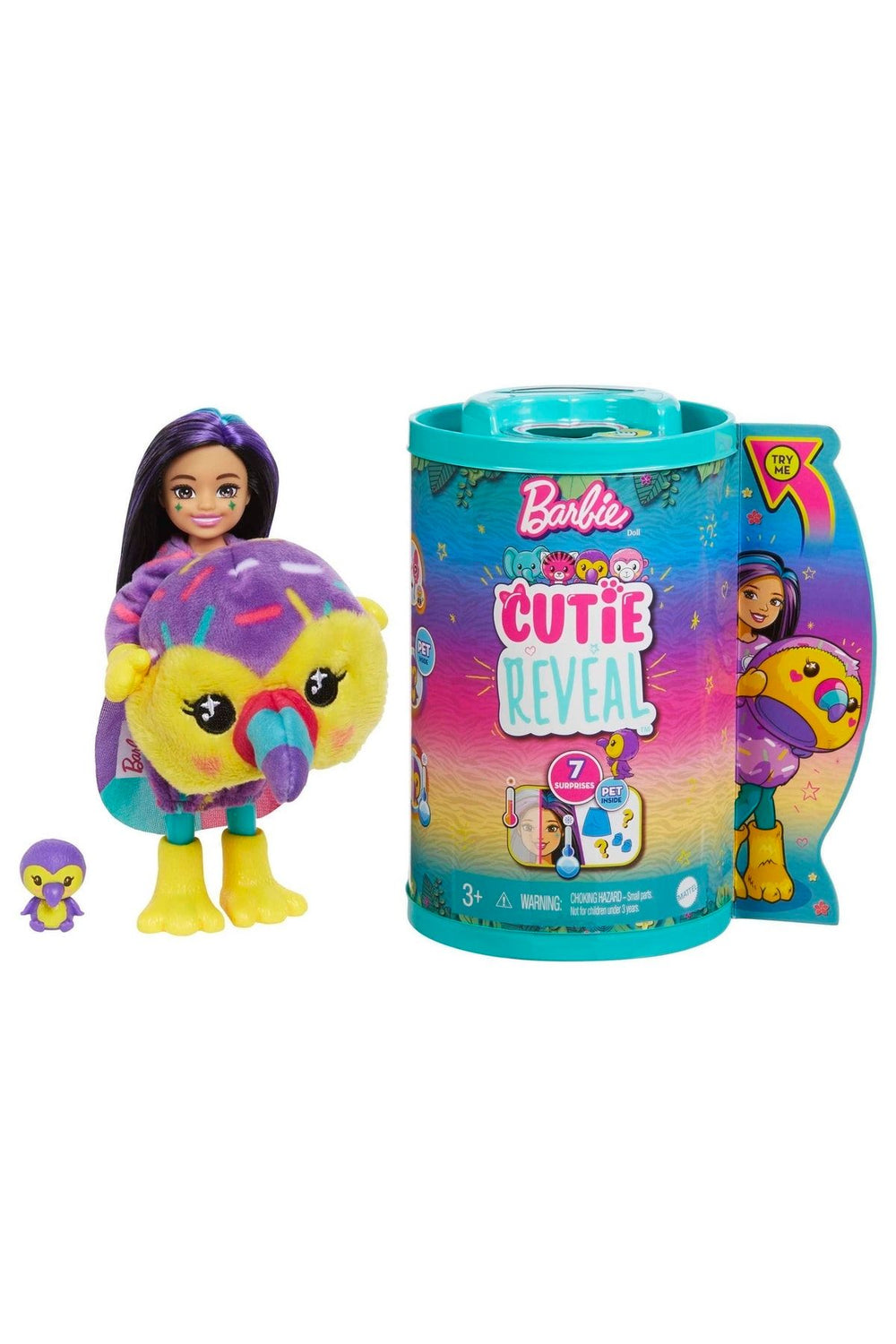 Barbie Cutie Reveal Bebekler Chelsea Tropikal Orman Serisi HKR12-HKR16 Tukan