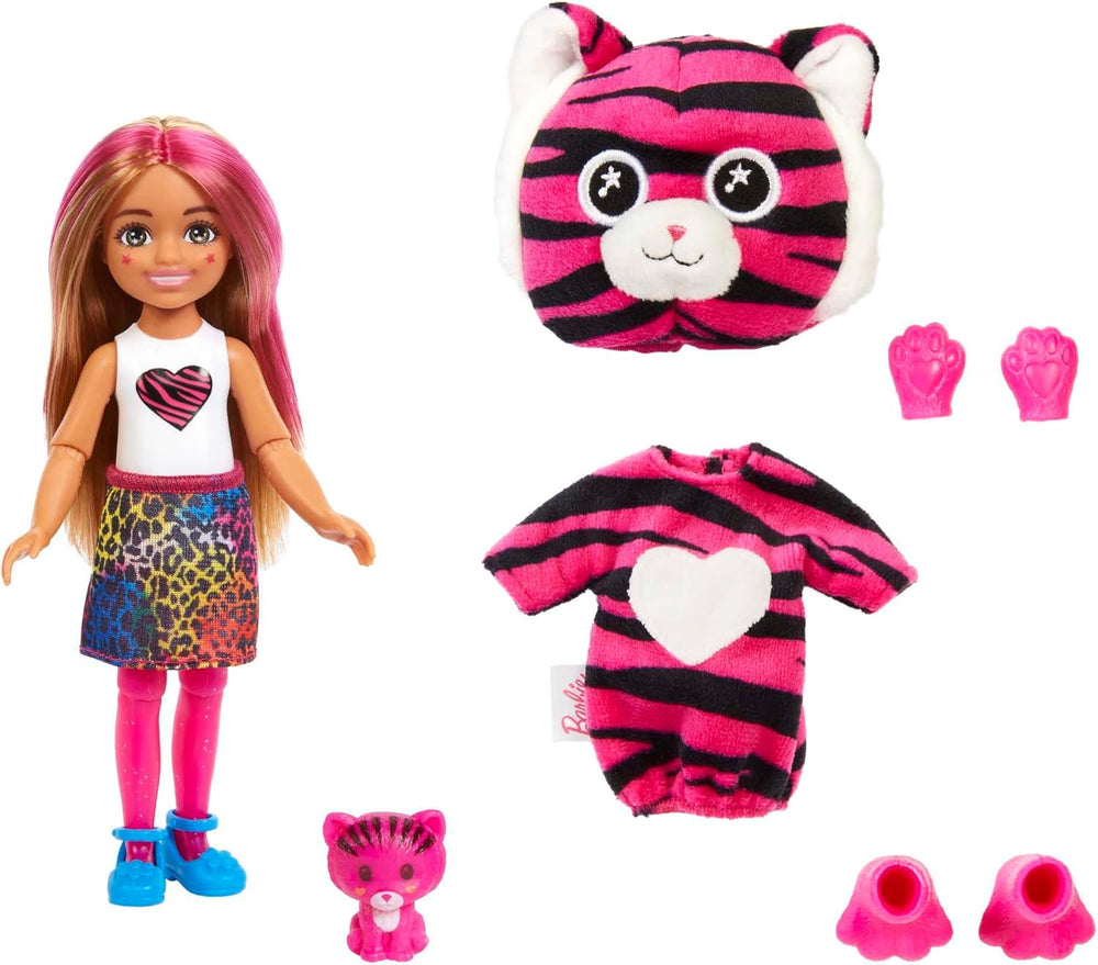 Barbie Cutie Reveal Bebekler Chelsea Tropikal Orman Serisi - Kaplan