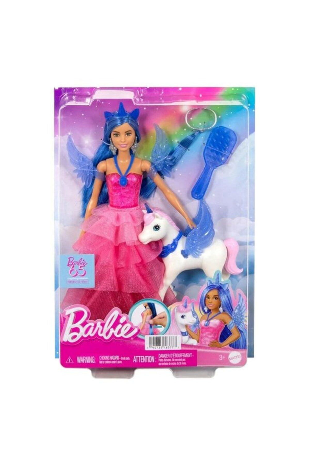 Barbie Mavi Saçlı Prenses Bebek Hrr16