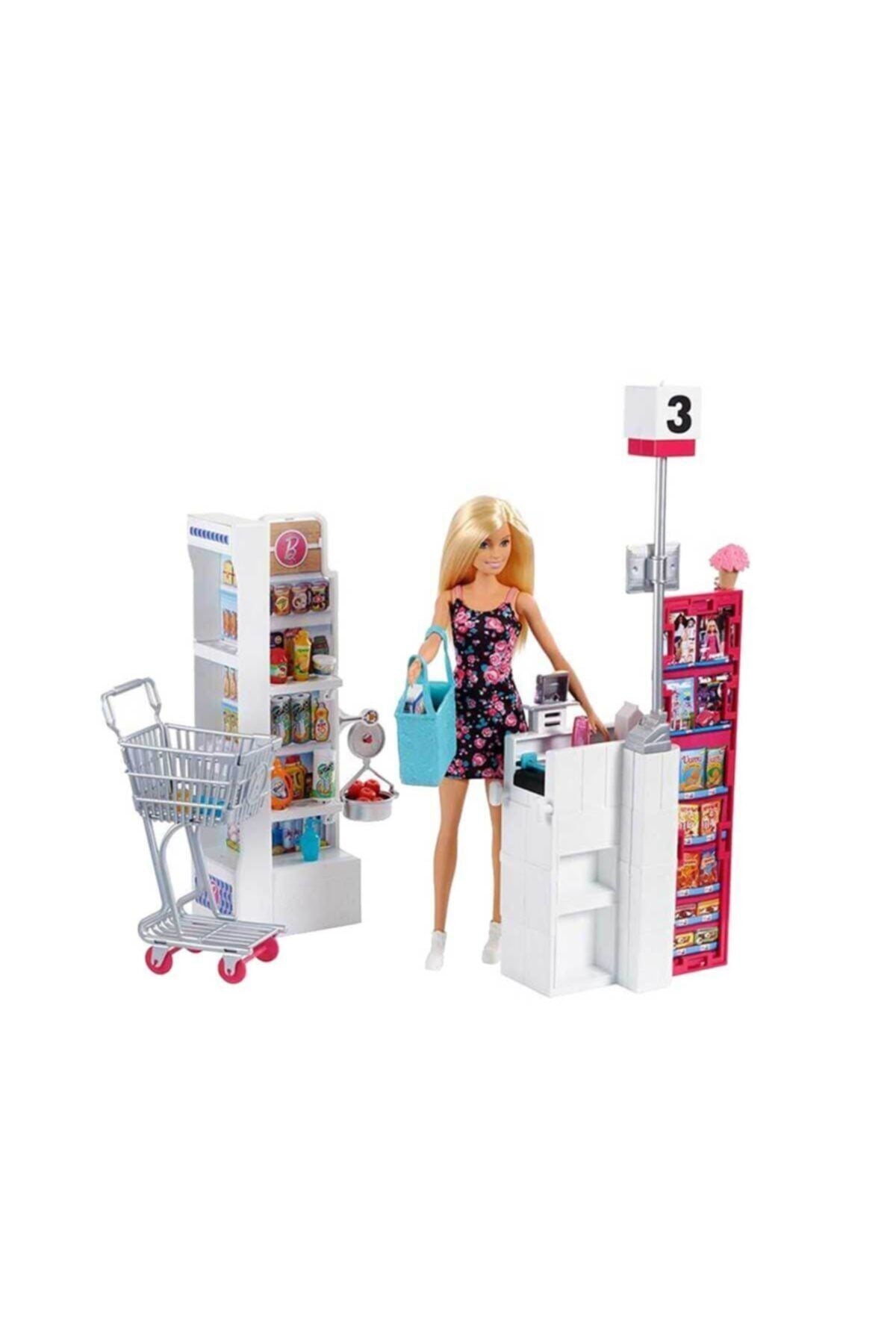 Barbie Süpermarkette Oyun Seti, Alışveriş Sepeti Ve 25'ten Fazla Aksesuar Dahil Frp01