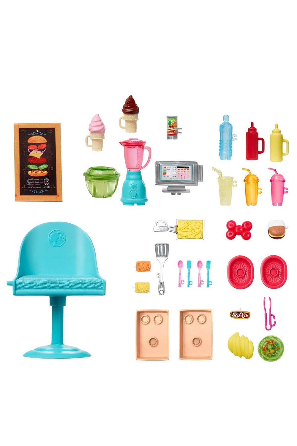 Barbie Yemek Arabası ve 30 figür GMW07