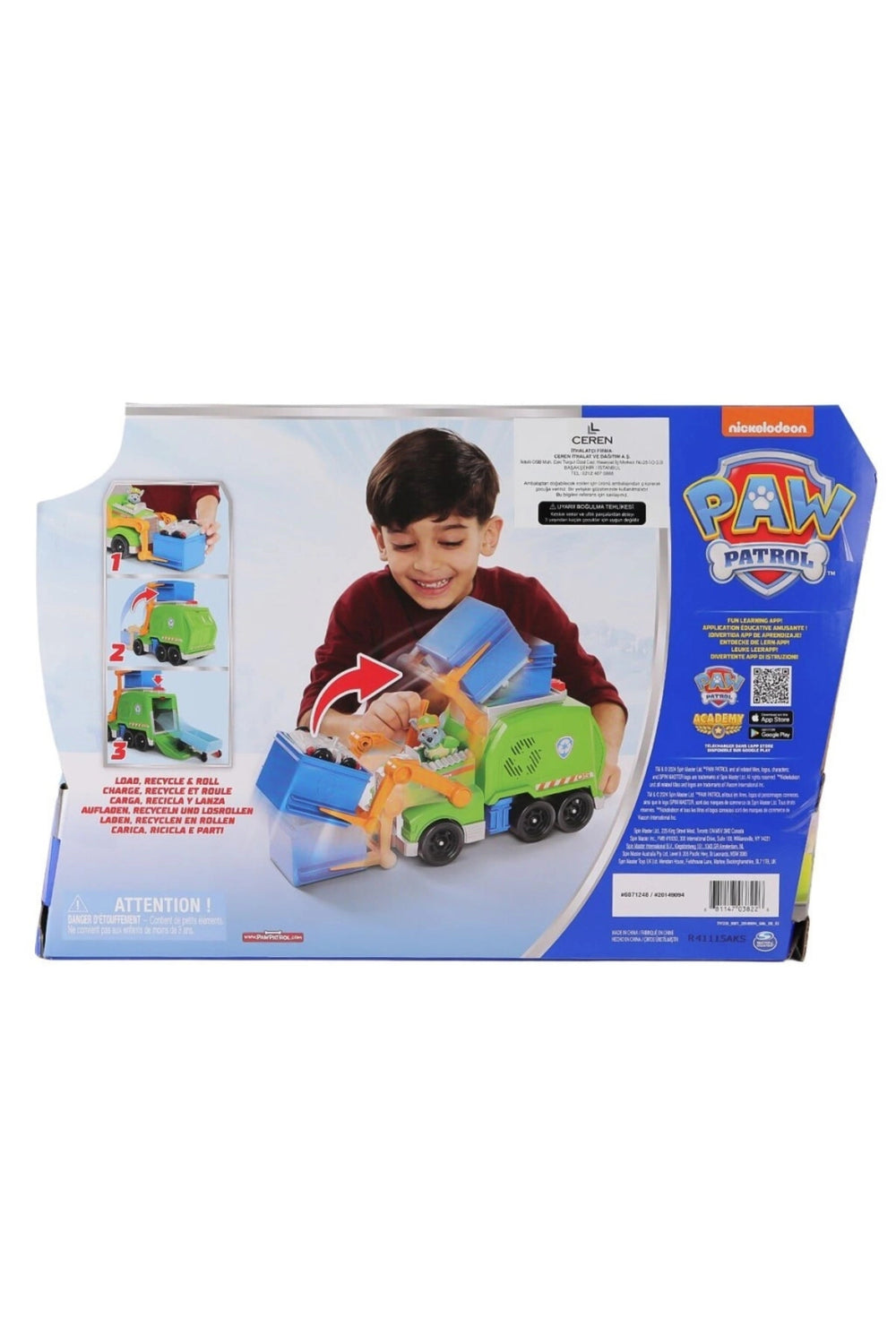 BFS SPM-6071248 PaW Patrol Rocky ile Crush N Roll Geri Dönüşüm Kamyonu