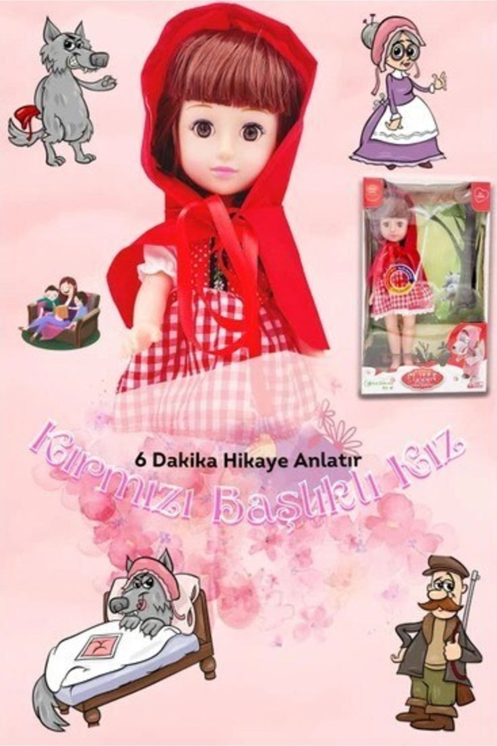 Birlik Oyuncak Oyuncak Kırmızı Başlıklı Kız Uyku Arkadaşım Masal Anlatan Oyuncak Bebek
