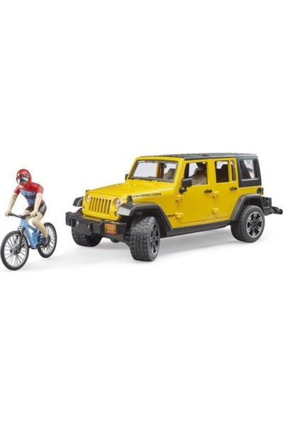 Bruder Jeep W. Rubicon & Bisiklet ve Sürücüsü 02543