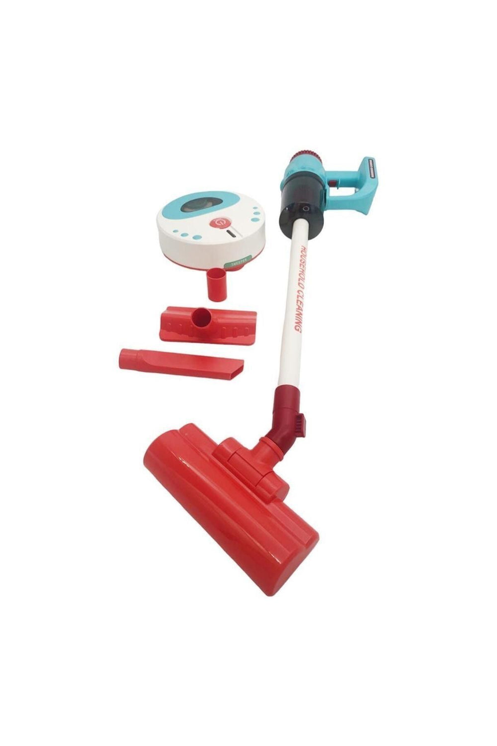 CAN OYUNCAK Temizlik Robotu ve Kablosuz Dikey Süpürge Set HJ608 Sesli Işıklı Oyuncak Dikey Süpürge