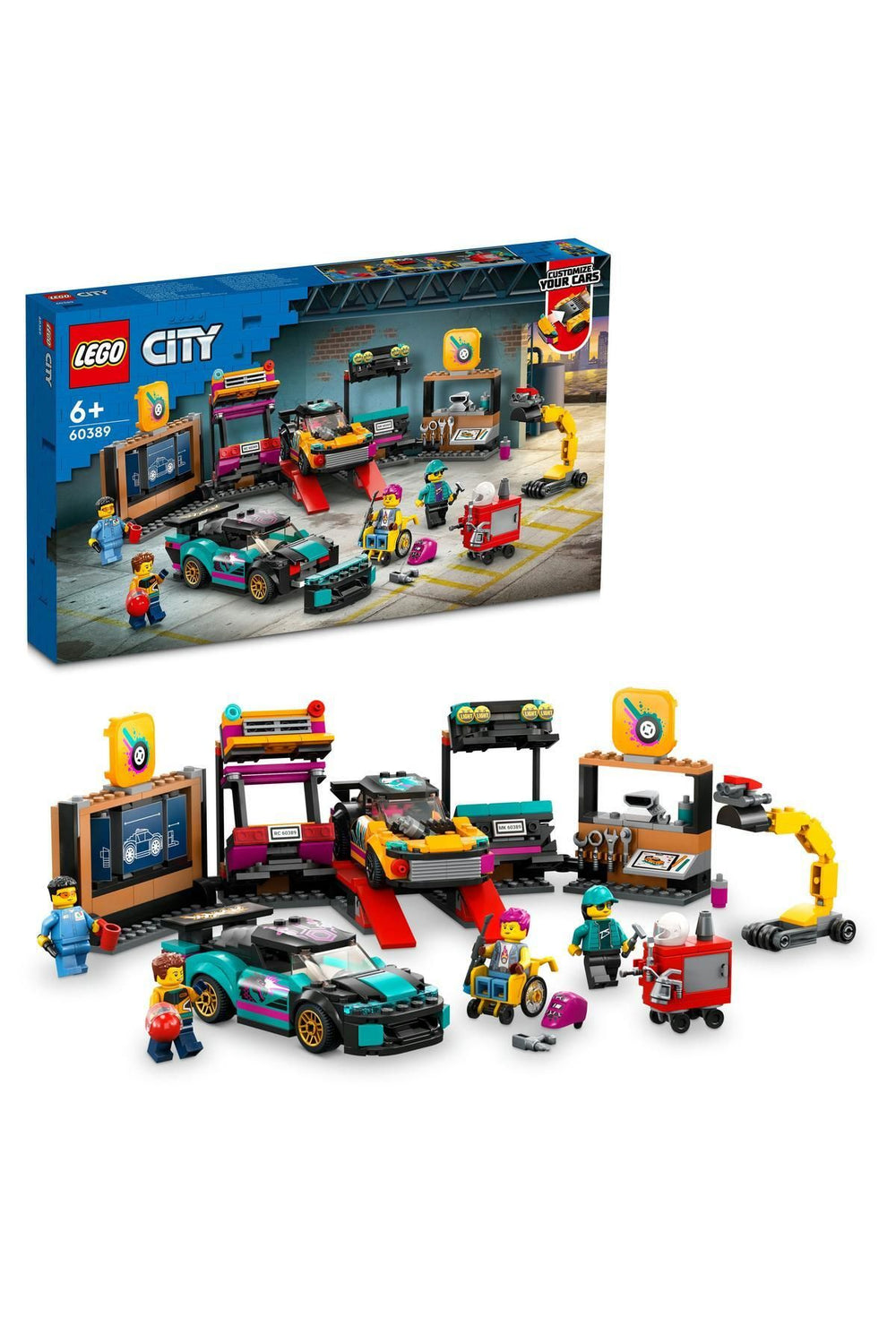 ® City Araç Modifiye Atölyesi 60389 - 6 Yaş ve Üzeri Çocuklar için Yapım Seti (507 Parça)