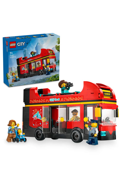 ® City Kırmızı İki Katlı Gezi Otobüsü 60407 - 7+ Çocuklar için Yaratıcı Oyuncak Yapım Seti (384 P)