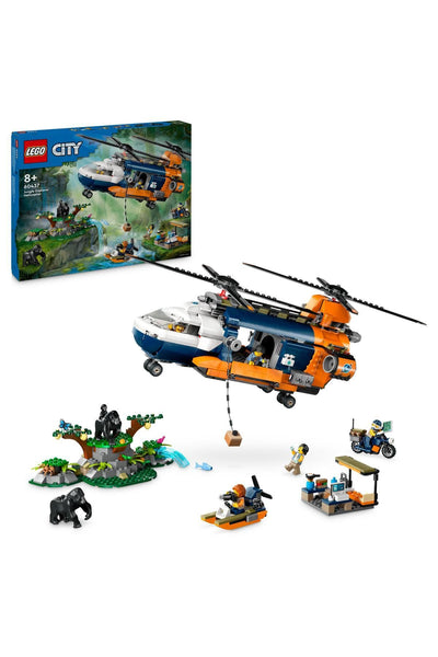 ® City Orman Kaşifinin Helikopteri Kamp Yerinde 60437 - 8 Yaş ve Üzeri Yapım Seti (881 Parça)