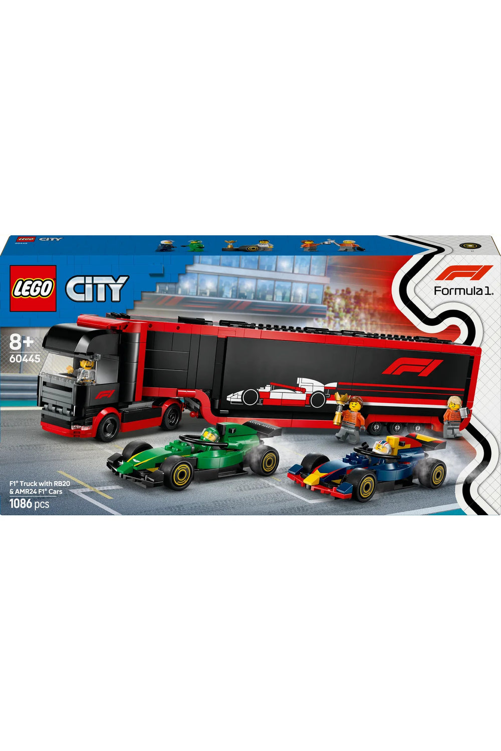 LEGO City RB20 ve AMR24 F1 Arabalı F1 Kamyonu 60445