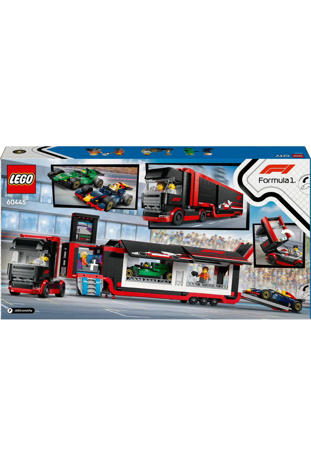 LEGO City RB20 ve AMR24 F1 Arabalı F1 Kamyonu 60445