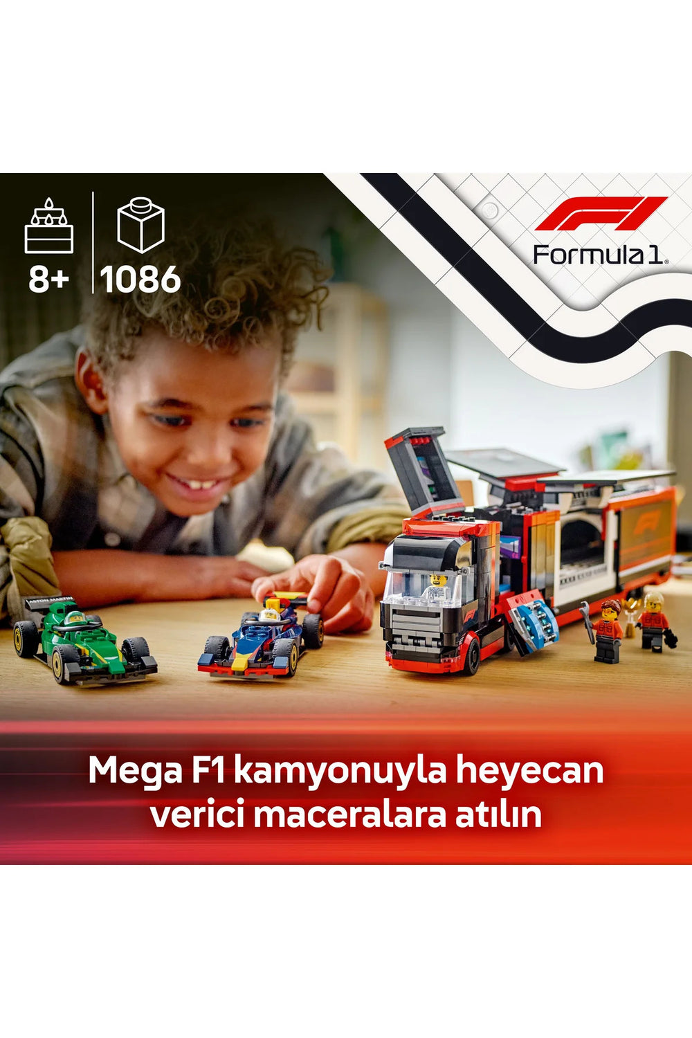 LEGO City RB20 ve AMR24 F1 Arabalı F1 Kamyonu 60445