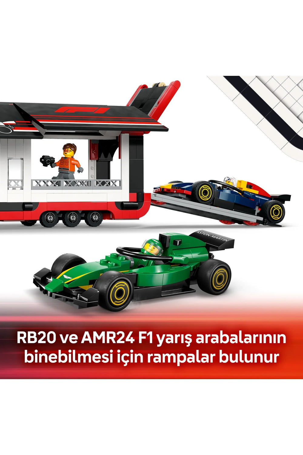 LEGO City RB20 ve AMR24 F1 Arabalı F1 Kamyonu 60445