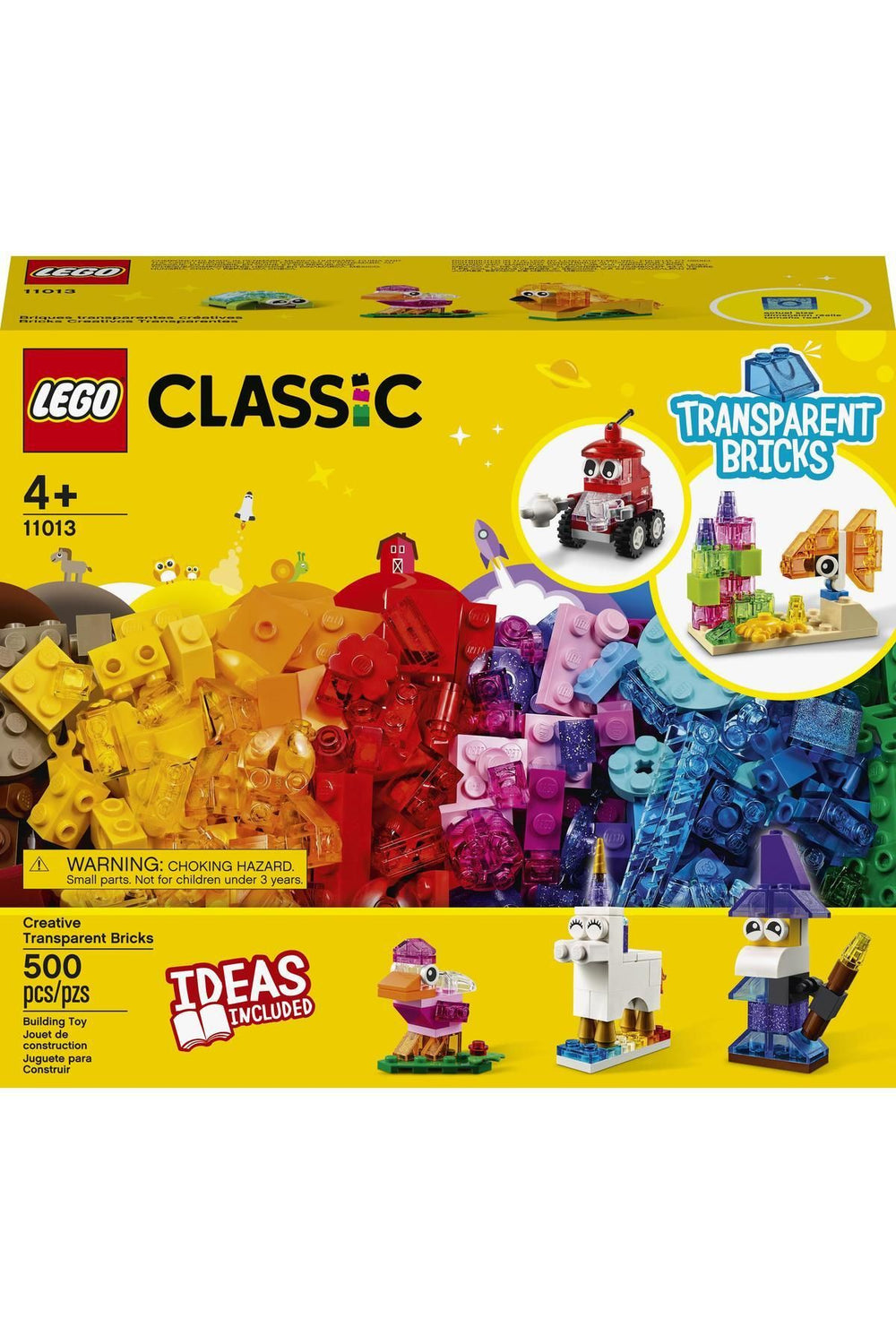 ® Classic Yaratıcı Şeffaf Yapım Parçaları 11013 - Çocuklar İçin Yaratıcı Yapım Seti (500 Parça)