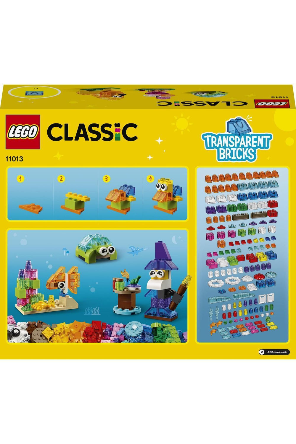 ® Classic Yaratıcı Şeffaf Yapım Parçaları 11013 - Çocuklar İçin Yaratıcı Yapım Seti (500 Parça)