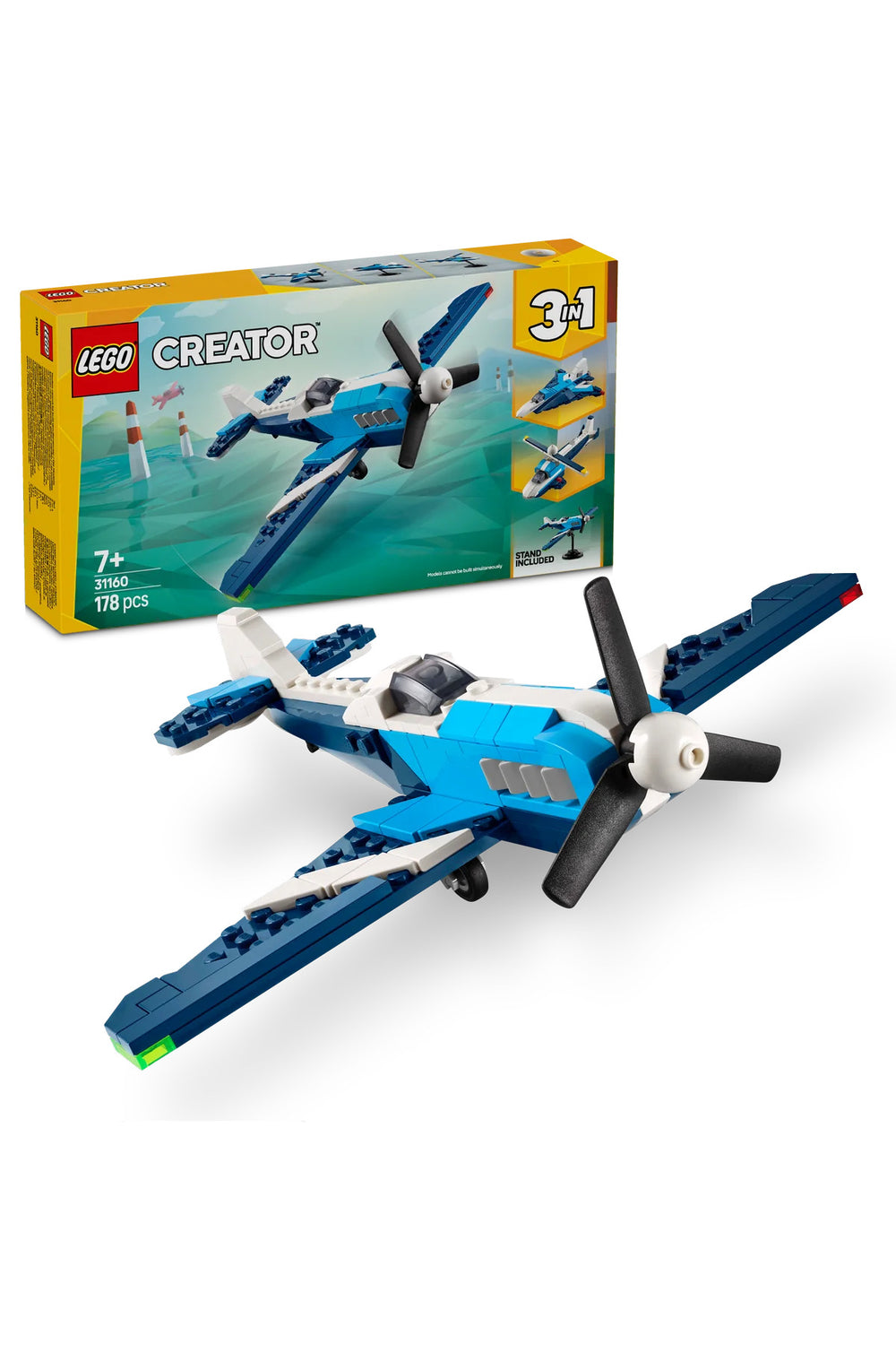 ® Creator 3’ü 1 Arada Uçak: Yarış Uçağı 31160 - 7+ Çocuklar için Yaratıcı Oyuncak Yapım Seti (178P)