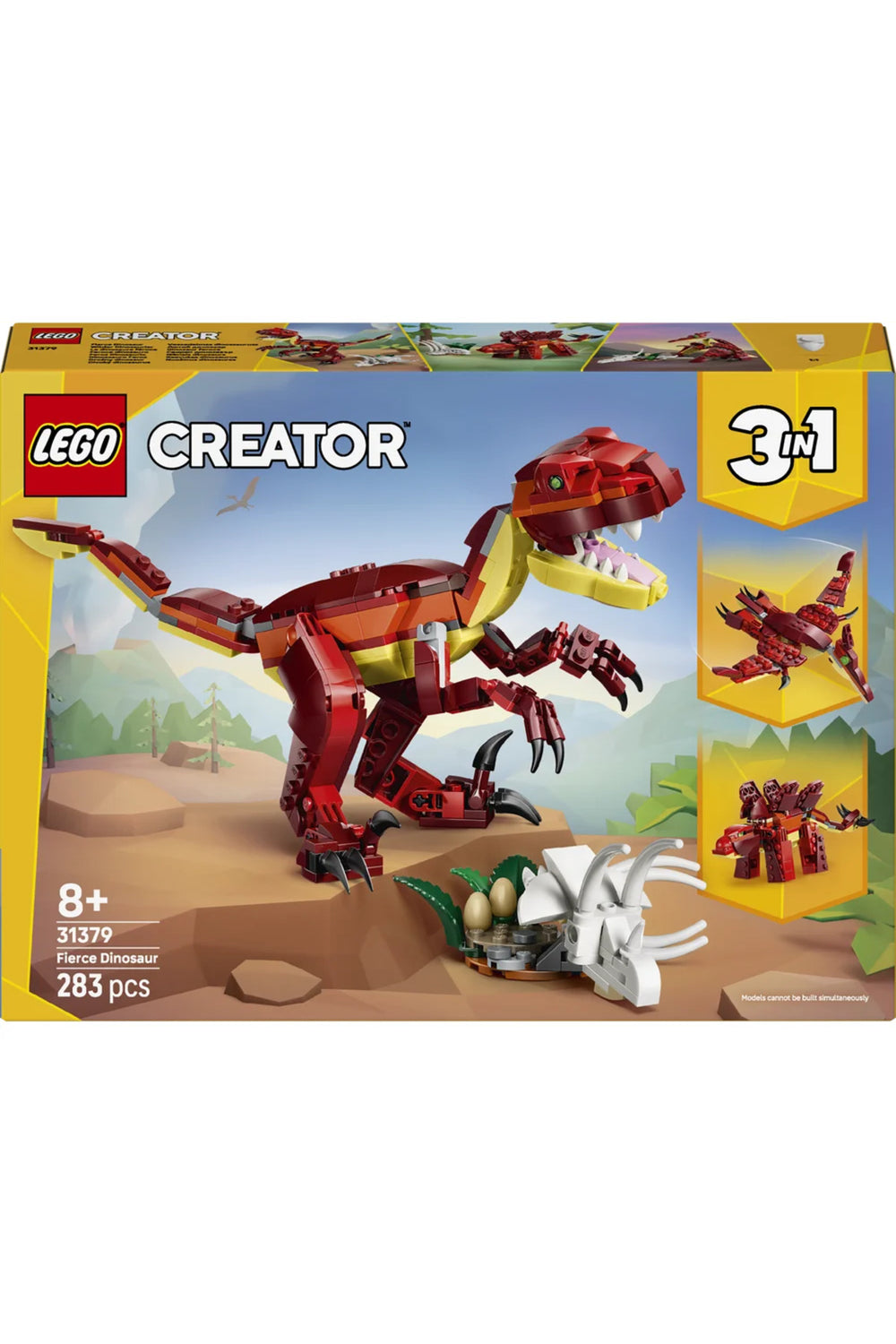 ® Creator 3’ü 1 Arada Vahşi Dinozor 31379 – 8+ Yaratıcı Oyuncak Yapım Seti (283 Parça)