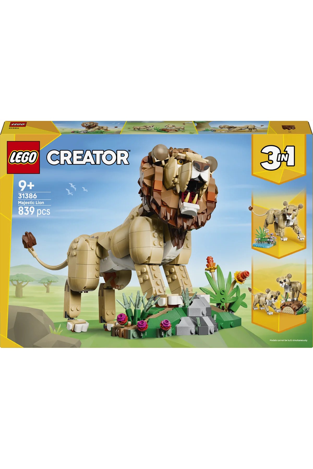 LEGO Creator 3’ü 1 Arada Vahşi Hayvanlar: Görkemli Aslan 31386