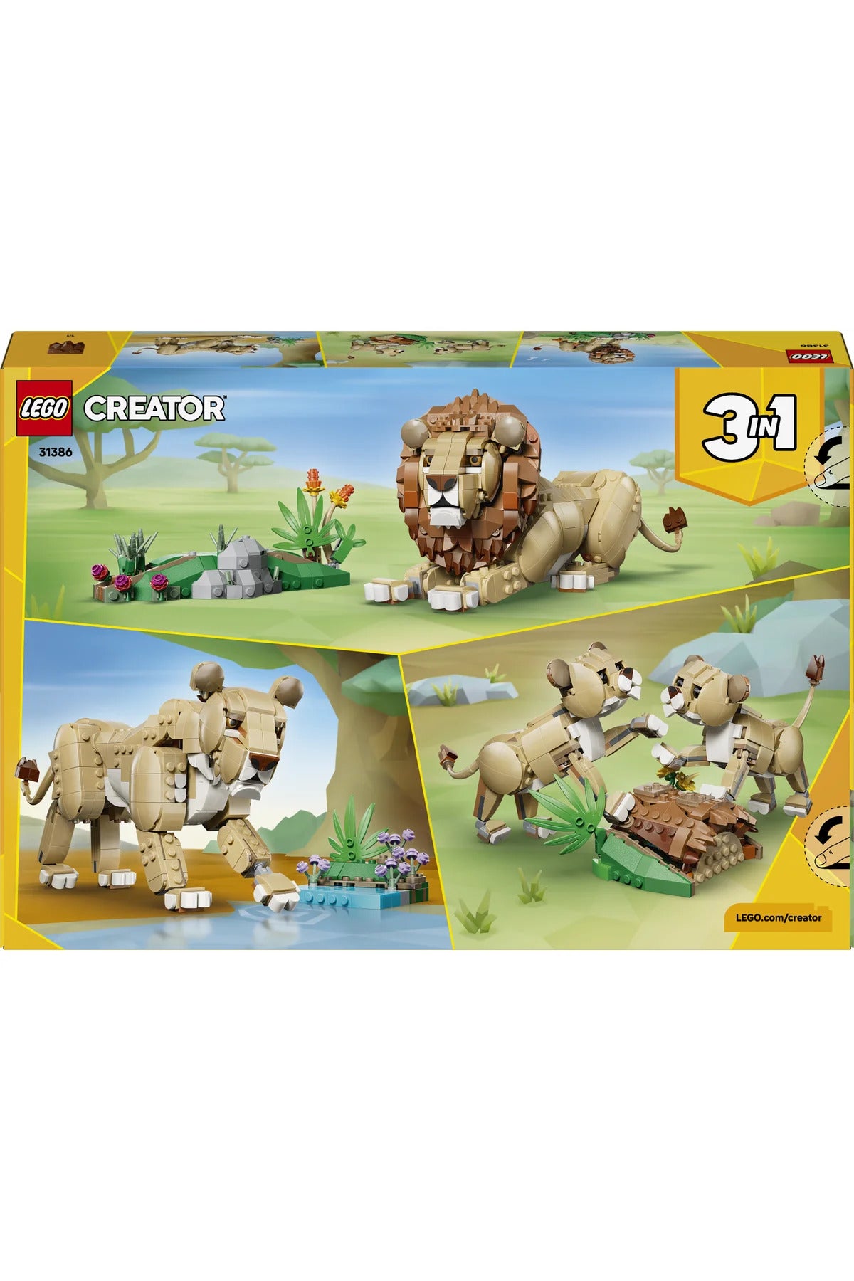 LEGO Creator 3’ü 1 Arada Vahşi Hayvanlar: Görkemli Aslan 31386