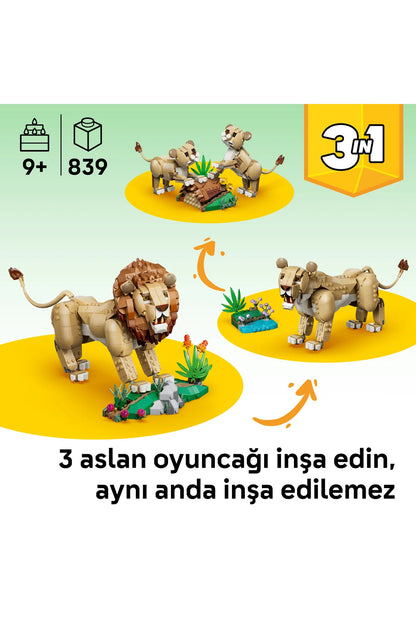 LEGO Creator 3’ü 1 Arada Vahşi Hayvanlar: Görkemli Aslan 31386