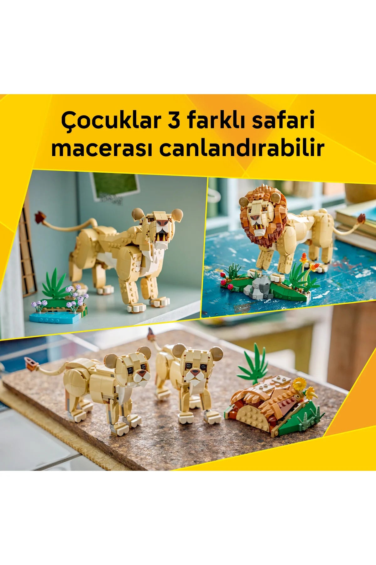 LEGO Creator 3’ü 1 Arada Vahşi Hayvanlar: Görkemli Aslan 31386
