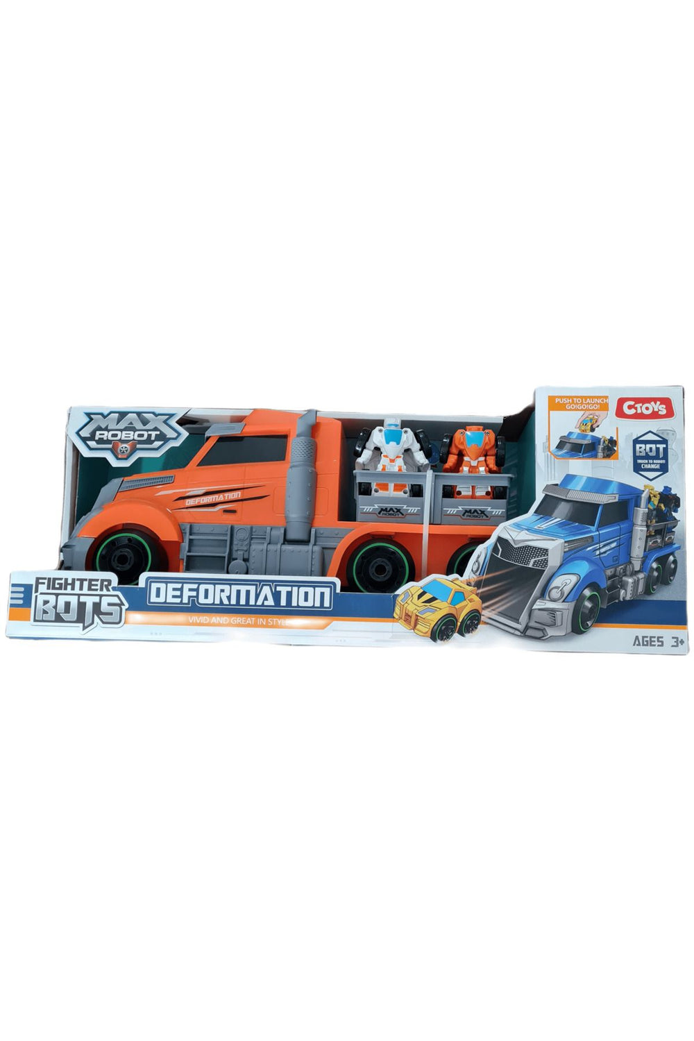 CTOYS Taşıyıcı Tır Ve Robota Dönüşüne Mini Araçlar Turuncu