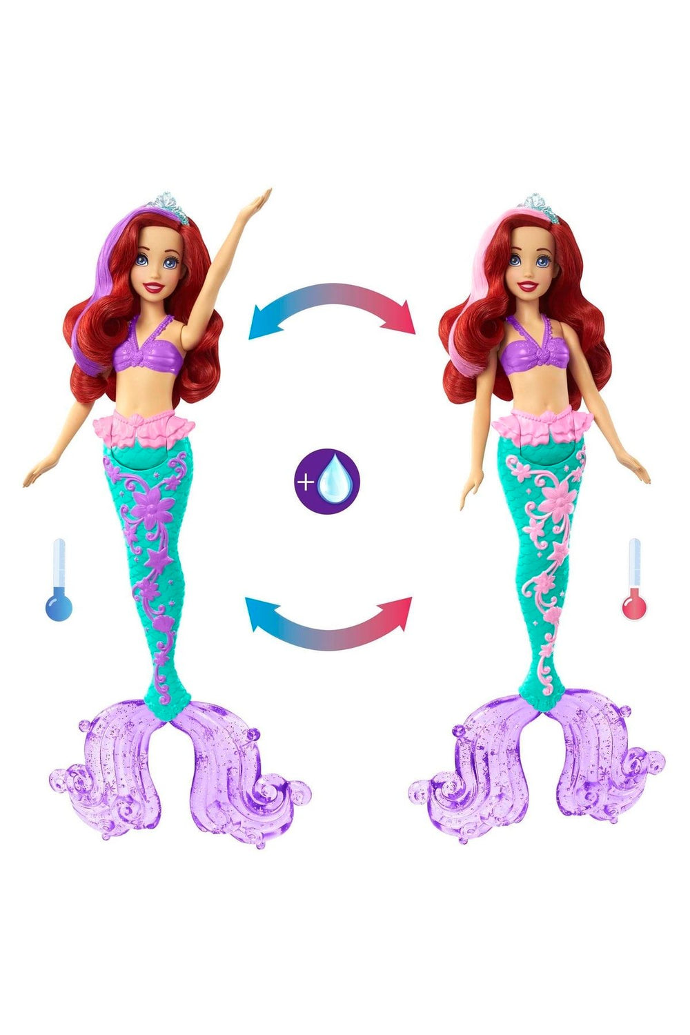 Disney Prenses Muhteşem Renk Değiştiren Saçlı Deniz Kızı Ariel HLW00