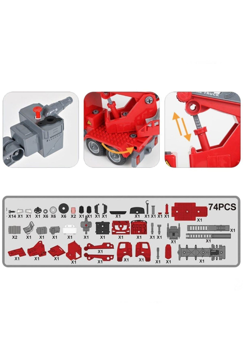 Diy Assembly Işıklı Sesli Sök Tak Itfaiye Aracı