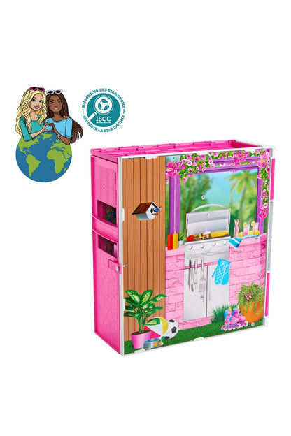 Doll House Playset, Getaway House with 4 Play Areas Including Kitchen, Bathroom, Bedroom and Lounge
