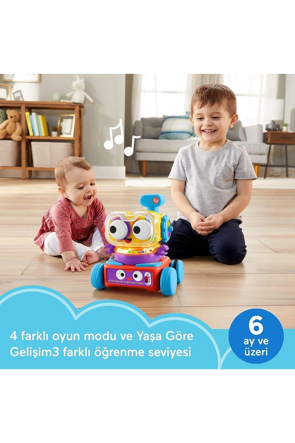 FISHER PRICE 4'ü 1 Arada Eğlenceli Robot (türkçe-ingilizce)