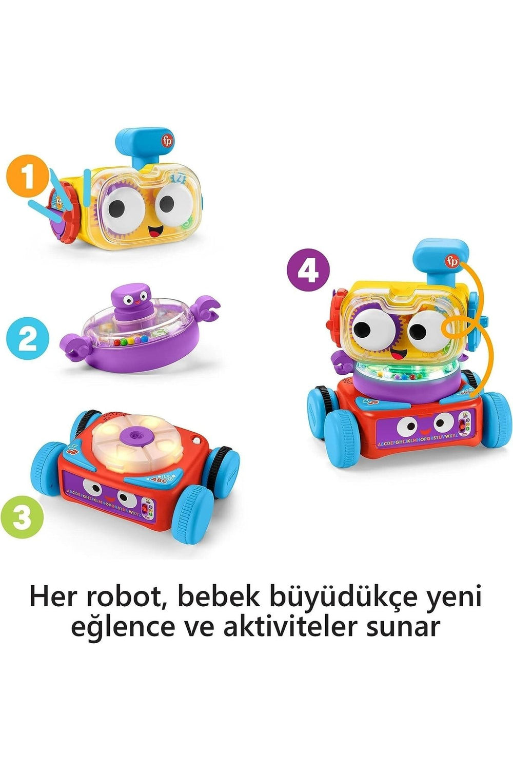FISHER PRICE 4'ü 1 Arada Eğlenceli Robot (türkçe-ingilizce)