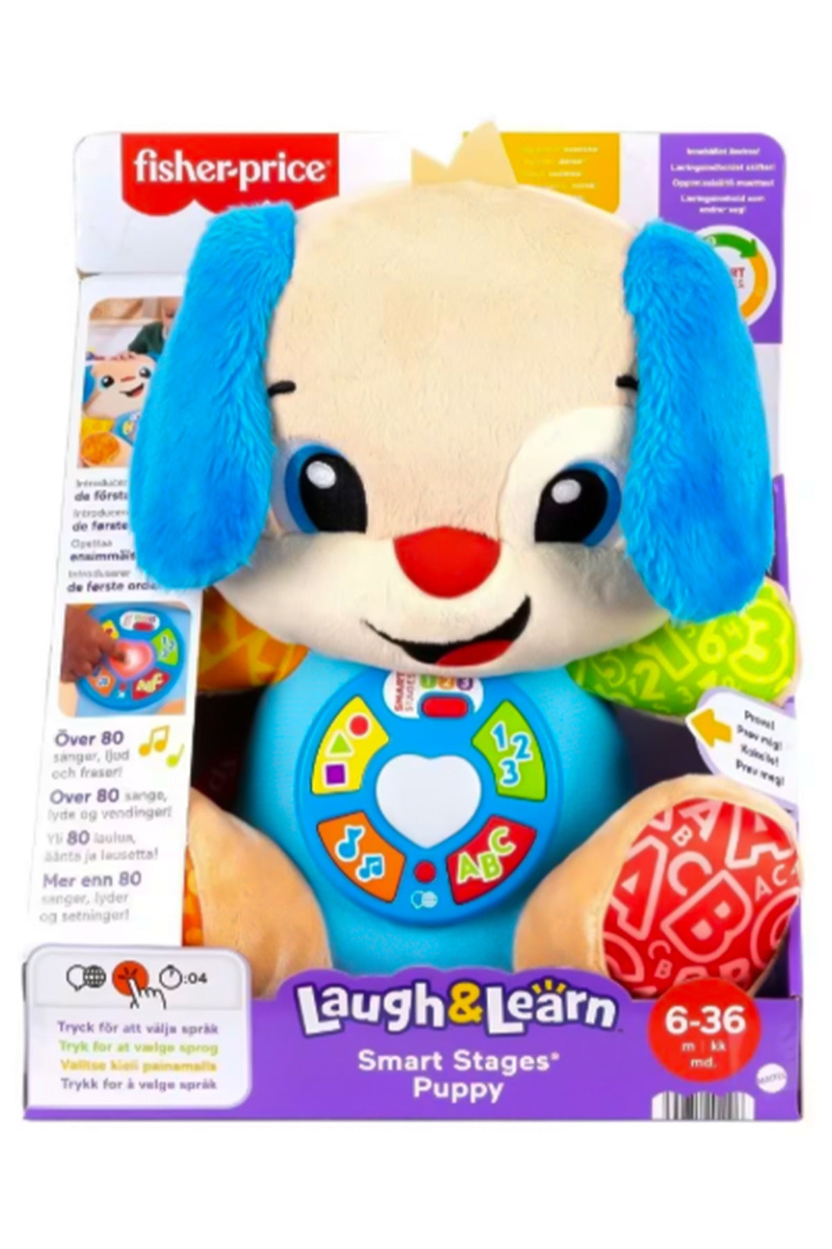Fisher-Price Eğlen ve Öğren Yaşa Göre Gelişim Köpekçik, birden fazla dilde, bebek oyuncağı JFD25