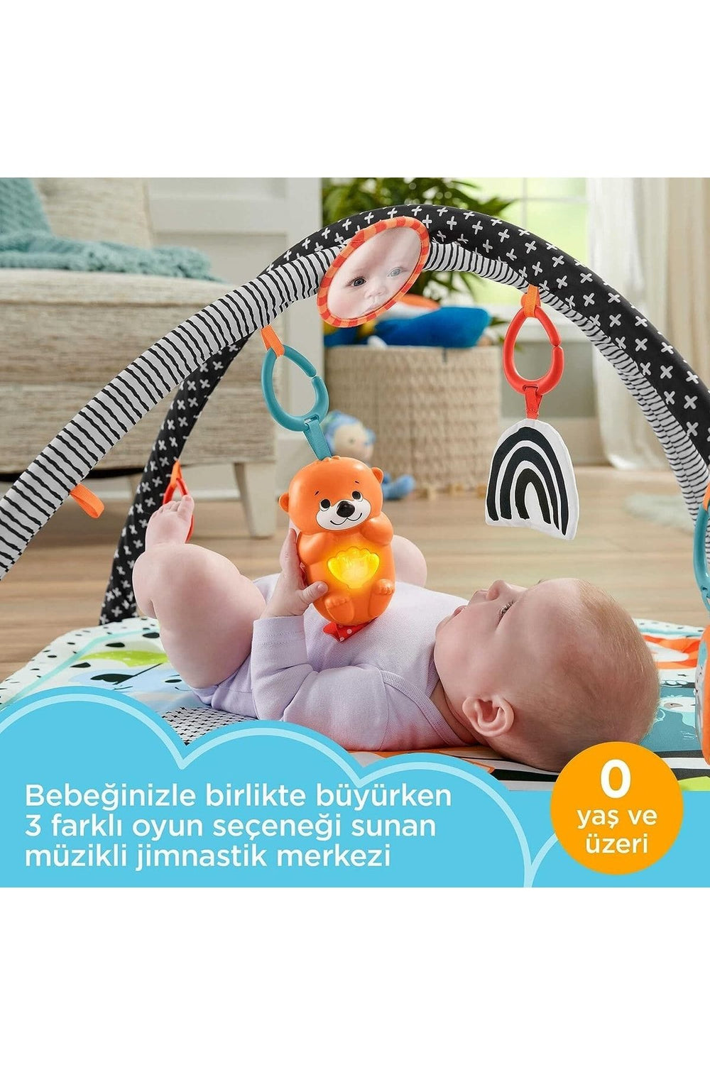FISHER PRICE Fisher-price, Neşeli Hayvanlar 3ü1 Arada Jimnastik Merkezi Hbp41