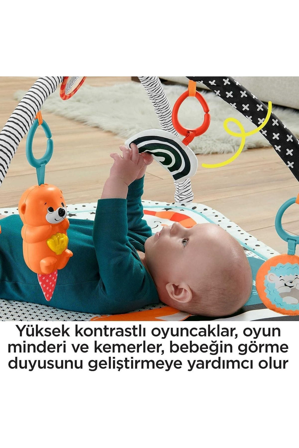 FISHER PRICE Fisher-price, Neşeli Hayvanlar 3ü1 Arada Jimnastik Merkezi Hbp41